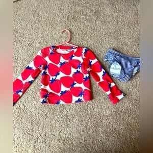 Carters strawberry swim suit set 2T